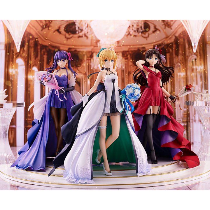 Fate/Stay Night: Saber, Rin Tohsaka and Sakura Matou 15th Celebration Dress Ver. - 1/7 Complete Figure Fate/Stay Night: Saber, Rin Tohsaka and Sakura Matou 15th Celebration Dress Ver. - 1/7 Complete Figure