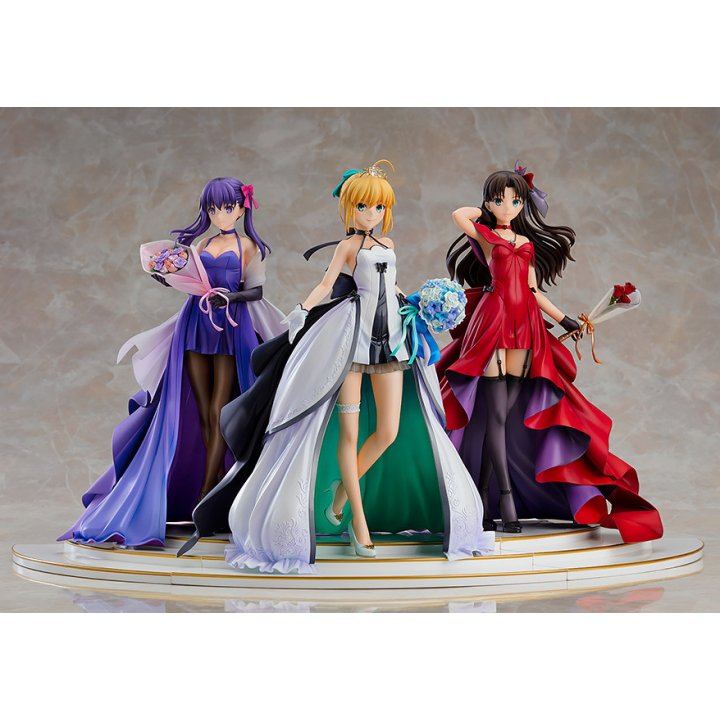 Fate/Stay Night: Saber, Rin Tohsaka and Sakura Matou 15th Celebration Dress Ver. - 1/7 Complete Figure Fate/Stay Night: Saber, Rin Tohsaka and Sakura Matou 15th Celebration Dress Ver. - 1/7 Complete Figure