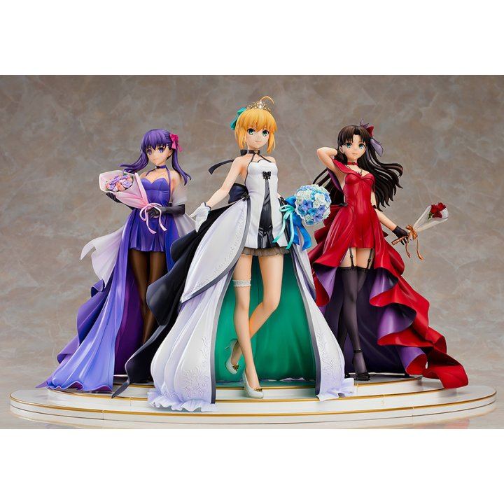 Fate/Stay Night: Saber, Rin Tohsaka and Sakura Matou 15th Celebration Dress Ver. - 1/7 Complete Figure Fate/Stay Night: Saber, Rin Tohsaka and Sakura Matou 15th Celebration Dress Ver. - 1/7 Complete Figure