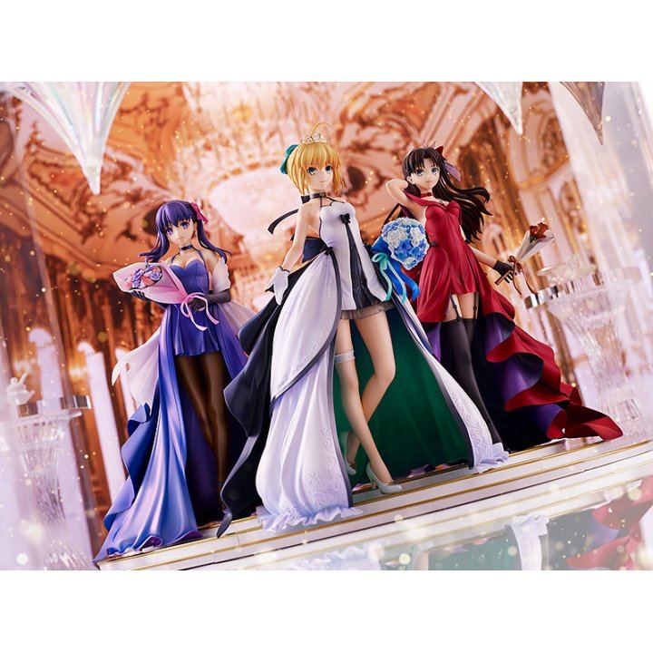 Fate/Stay Night: Saber, Rin Tohsaka and Sakura Matou 15th Celebration Dress Ver. - 1/7 Complete Figure Fate/Stay Night: Saber, Rin Tohsaka and Sakura Matou 15th Celebration Dress Ver. - 1/7 Complete Figure